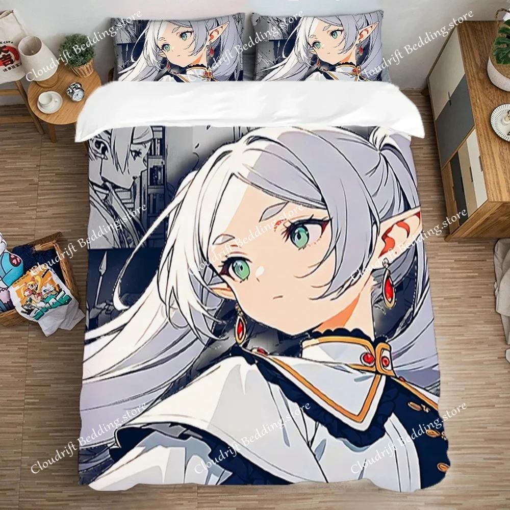 Queen Bed Comforter Sets Bedding Decorations Quilt Cover Set Fashion F-Frieren Beyond Journey's Ends Duvet Covers Pillowcase Art