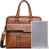 Briefcase Bag for Men, 14 Inch Leather Laptop Messenger Bag, Business Office Shoulder Handbag, Durable Style