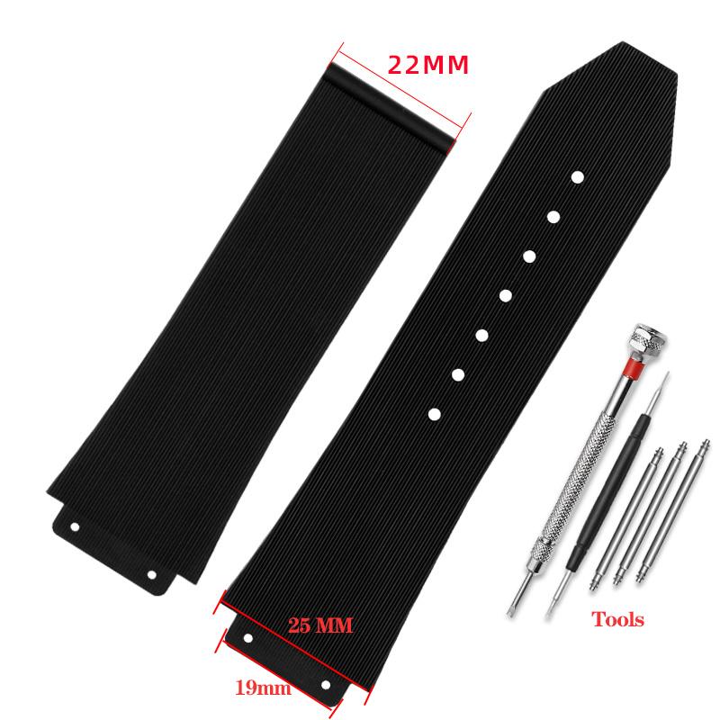 Cinturino in Gomma 25*19mm Per HUBLOT BIG BANG Silicone 17x25mm Impermeabile Cinturino da Uomo con Chiusura a Farfalla Strumento Cinturino Bracciale