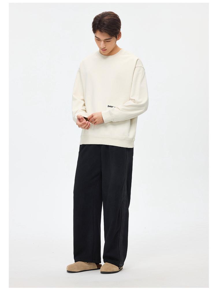 WOOG2005 Men's Embroidered Round Neck Casual Long Sleeve Hoodie - Autumn 2025 Collection 