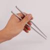 5 Pairs Metal Non-slip Design Stainless Steel Square Chopsticks Chinese Stylish Healthy Light Weight Chinese Chopsticks