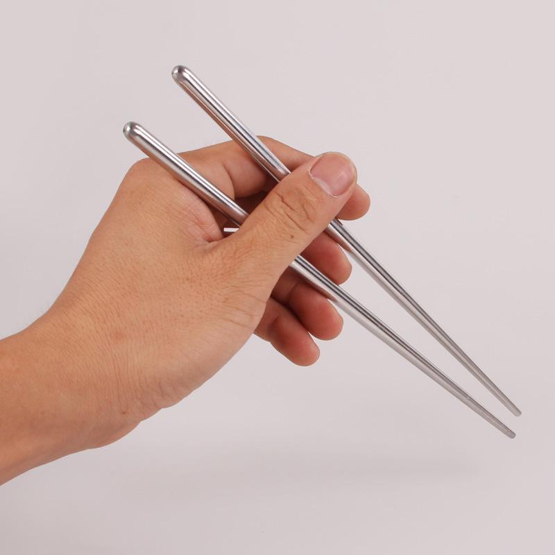 5 Pairs Metal Non-slip Design Stainless Steel Square Chopsticks Chinese Stylish Healthy Light Weight Chinese Chopsticks