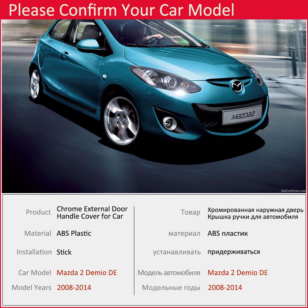 Für Mazda 2 Demio 2008 2009 2010 2011 2012 2013 2014 Luxuriöse Chrom-Türgriffabdeckung, Zierleiste, Autoaufkleber, Zubehör
