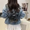 Bow backpack fashion high sense aesthetic trend daily commuting class shoulder bag