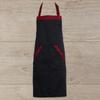4Pcs Durable Black Red Cooking Apron with Two Large Pockets Ideal for Restaurant and Home Kitchen Use