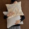 Chinese Bamboo Leaf Embroidered Pillow Cover Modern Luxury Sofa Cushion Cover Bedside Soft Pillowcase Decorative Pillowcase