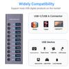 985A 10 Port USB 3.0 Hub USB Splitter Hub USB Docking Station 300MB S High Speed Transmission with Individual Switches