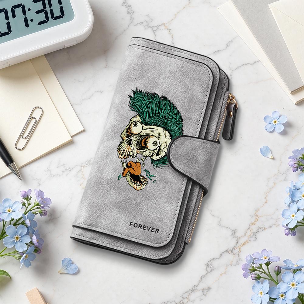 Gothic Skull Pattern Long Wallet