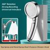 New Big Panel High Pressure Large Flow Shower Head With Stop Water Button Silver Massage Spray Nozzle Rainfall Bathroom Shower