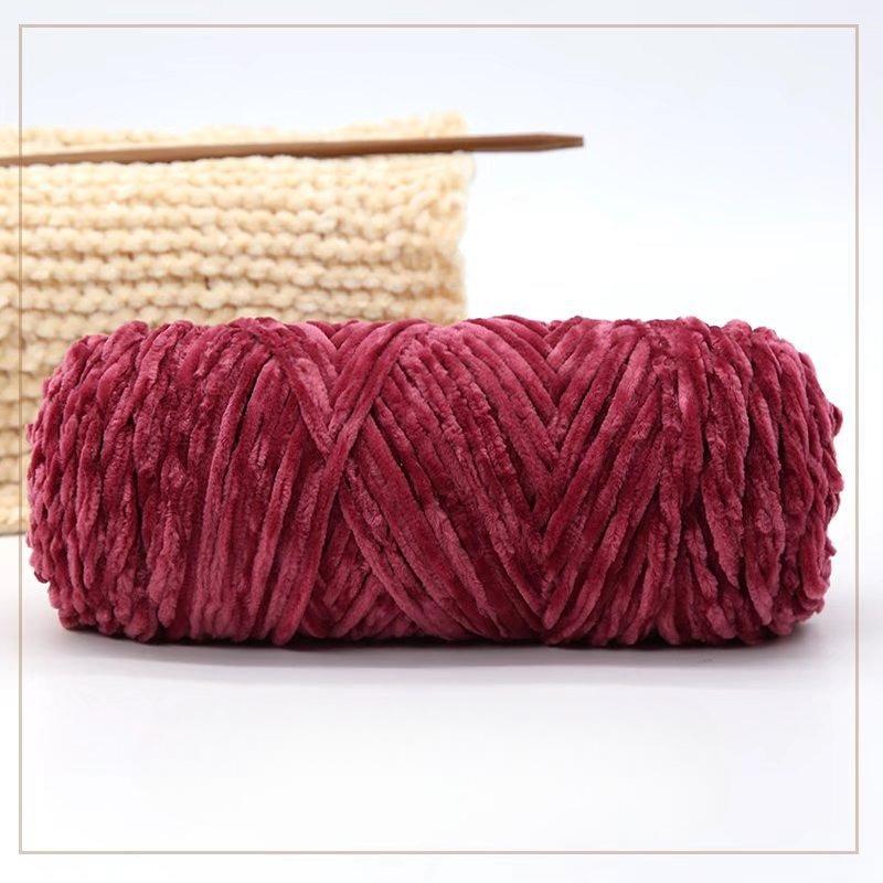 500g Chenille Soft Velvet Yarn Cotton Wool Yarn Crochet Yarn DIY Handmade Scarf Sweater Coat Blankets for Knitting Crafts