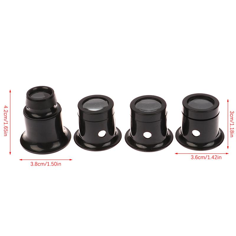 4ks/set Lupy na oči 5x/10/15x/20x Sada nářadí na opravu hodinek Lupa na šperky Lupa Lupa Hodinářské nářadí