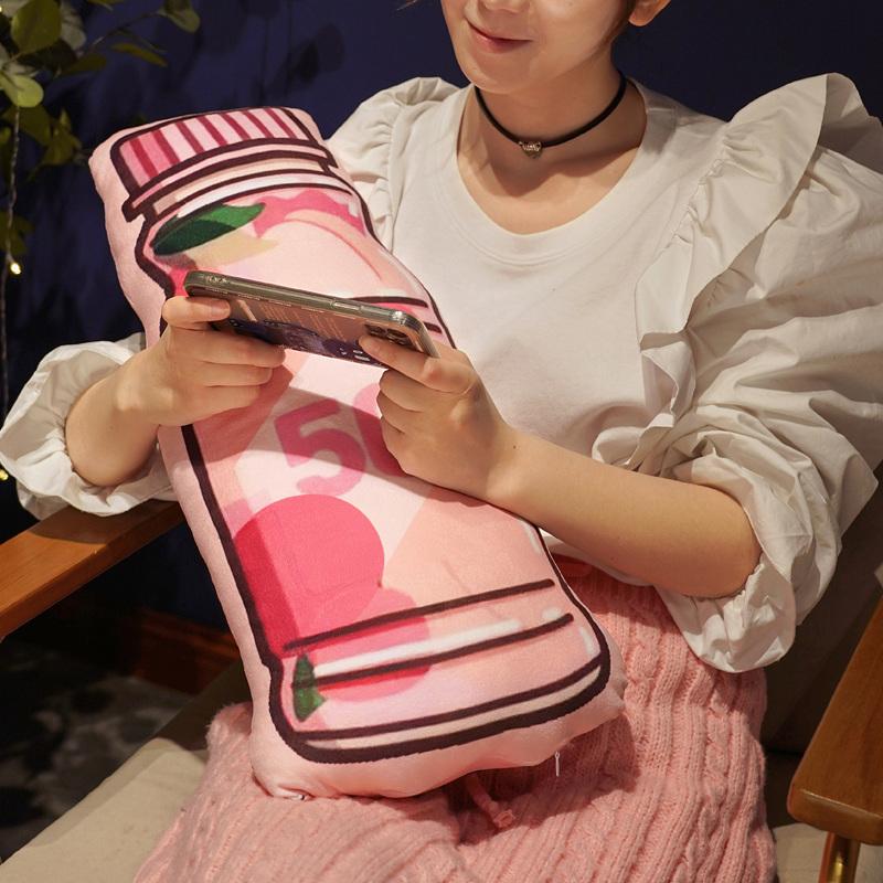 55x25cm Cute Bottle Plush Toy Pillow Stuffed Pause Office Pillow Bed Sleep Pillow Home Decor Gift Doll for Kids Girl