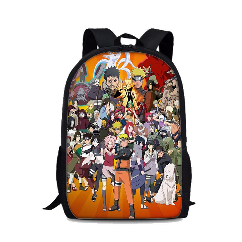 Naruto Uzumaki Kinderrucksack Mit Großem Fassungsvermögen Und Wasserabweisendem Nylon Für Schule Und Reisen