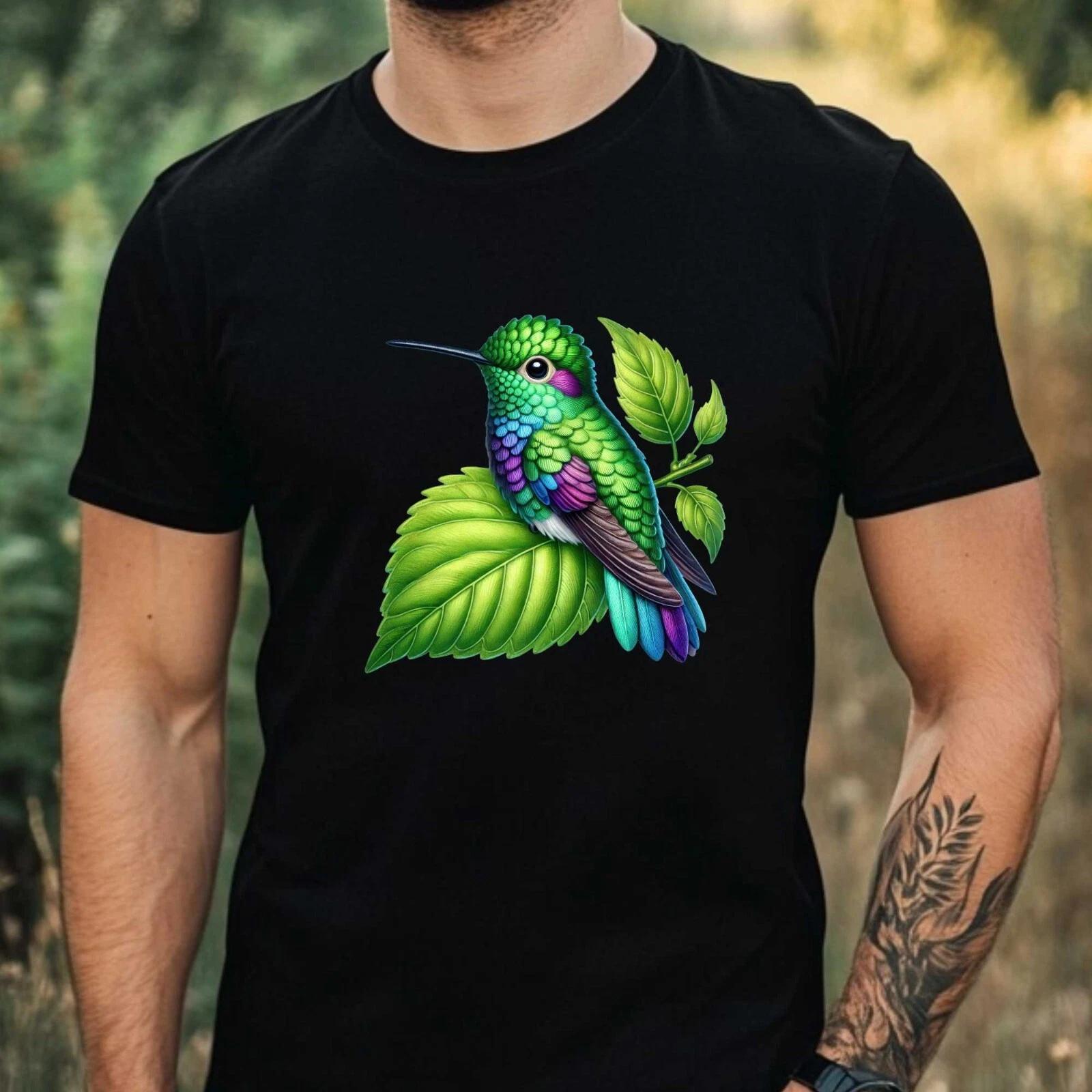 T-Shirt Herren Kolibri Motiv Baumwolle Größe XS bis 5XL XXXXL