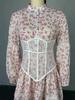 2024 Summer Sweet Print Waist-Cinching Long-Sleeve Lace Dress for Women