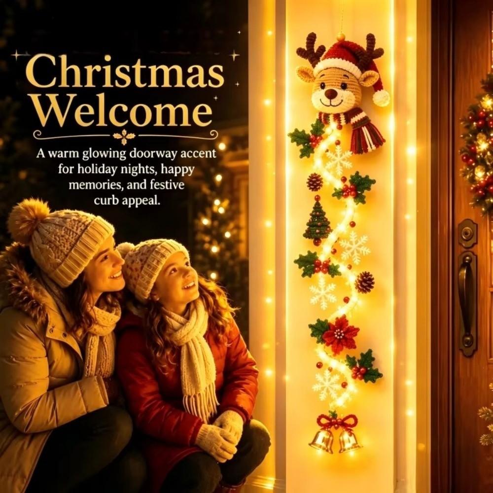 Christmas Tree Style Christmas Glowing Christmas Door Hanger Lighted Wall Hanging Front Porch