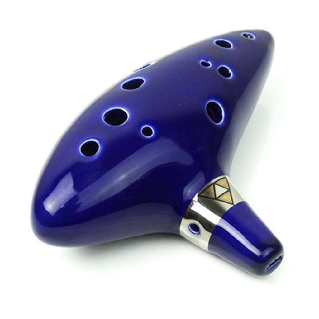 12 Holes Alto C Porcelain Ocarina with Holder Gift Box Lanyard Mini Wind Instrument for Beginners