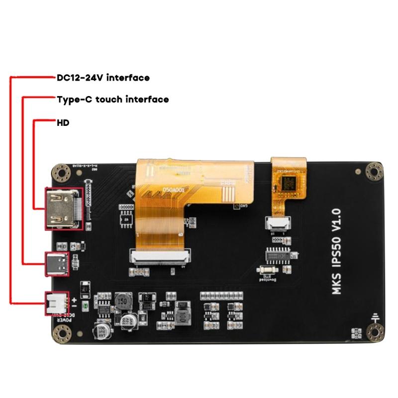 MKS IPS50 5-Zoll Touchscreen 800x480 High Definition TFT-Display DC12-24V für 3D-Druckerzubehör