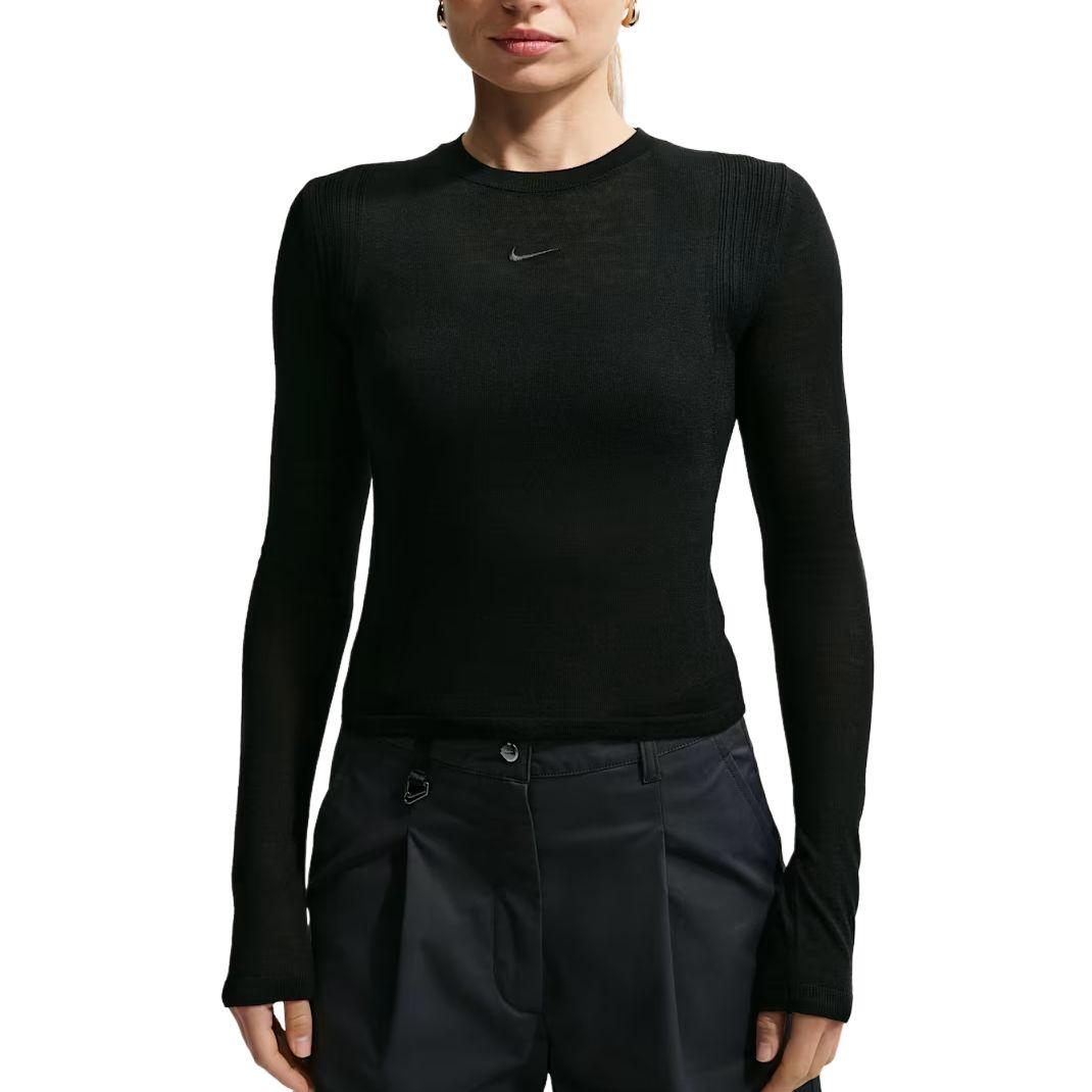 Nike Sportswear Airverent Crew Neck Slim Fit Long Sleeve T-Shirt Women tops IQ0429-010 S