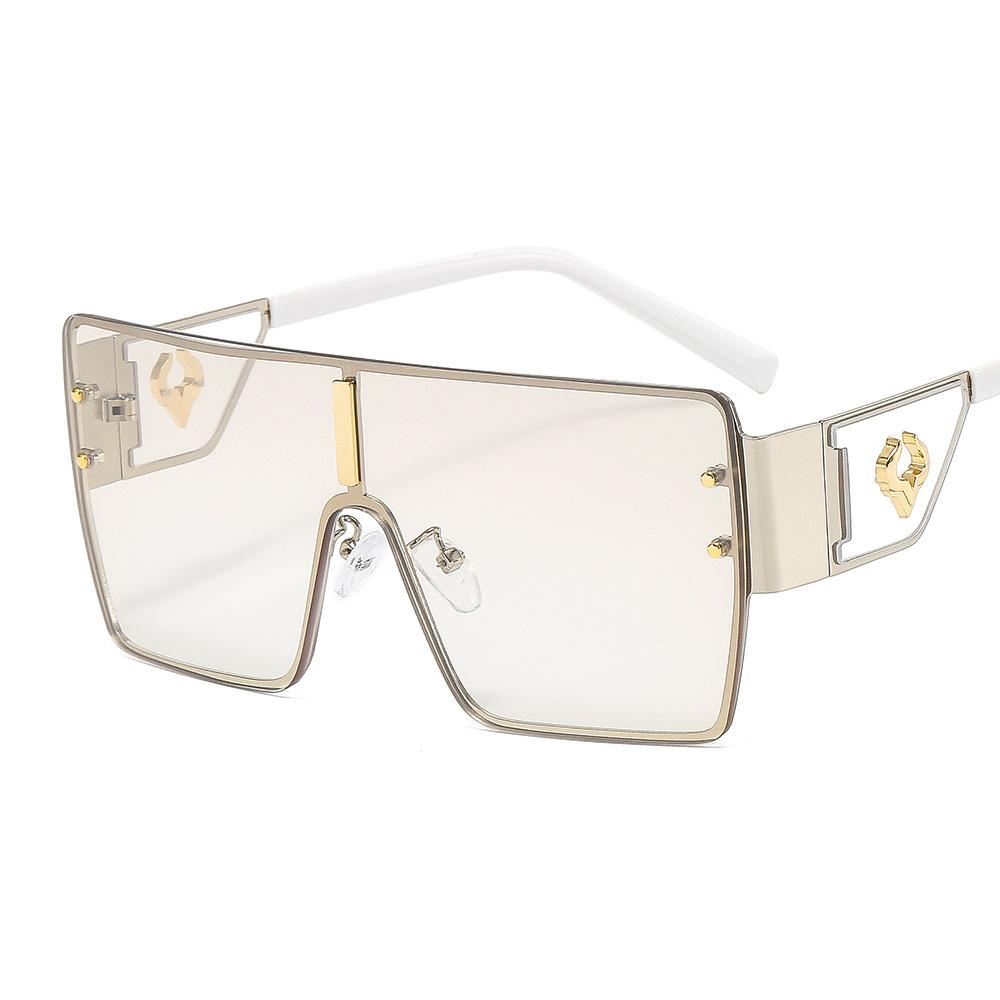2024 Newest High Fashion Custom Logo Men Women Uv400 Gafas De Sol One-Piece Huge Square Frame Sunglasses
