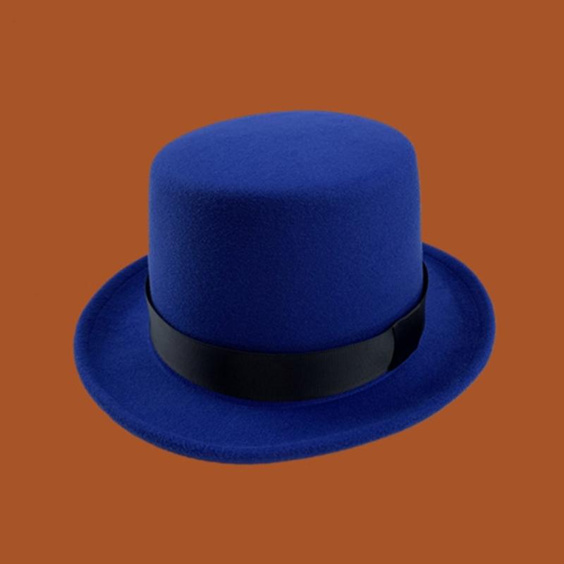 British Style Adult/Teens Derby Hat Prom Carnivals Party Costume Felt Magician Hat for Carnivals Show Rave Party