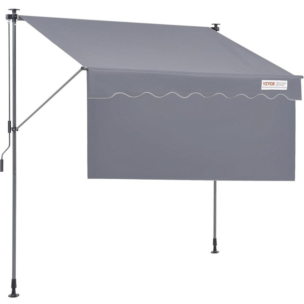 Manual Retractable Awning, 78" Outdoor Retractable Patio Awning Sunshade Shelter, Adjustable Patio Door Window Awning Canopy with 39" Sun Shade