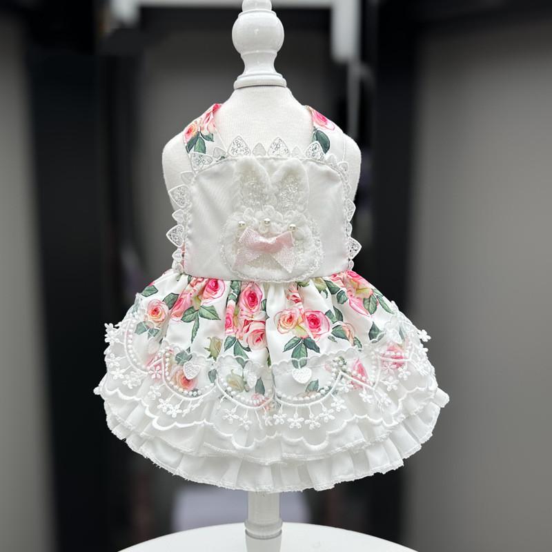 

Summer Cat Dog Clothes Dress Cute Floral Pet Apparel Chihuahua Yorkshire Terrier Pomeranian Maltese Shih Tzu Small Dog Clothing XS（old） білий