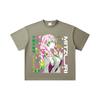 260 GSM Double Yarn 32 Count 100% Cotton Demon Slayer V102 Mitsuri Print Unisex Heavy Cotton T Shirt