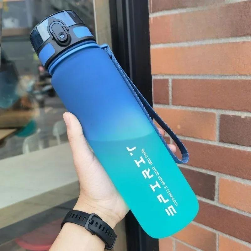 

1L Large Capacity Direct Drinking Sports Water Bottle 32oz Gradient Space Cup Plastic Water Cup for Students Summer Outdoor 500ml