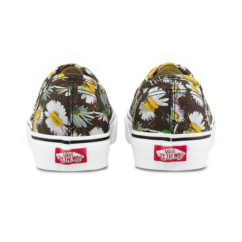 Vans Authentic Distorted Daisy Print Low Top Sneakers Unisex Black Multi VN0A5HZS9FV