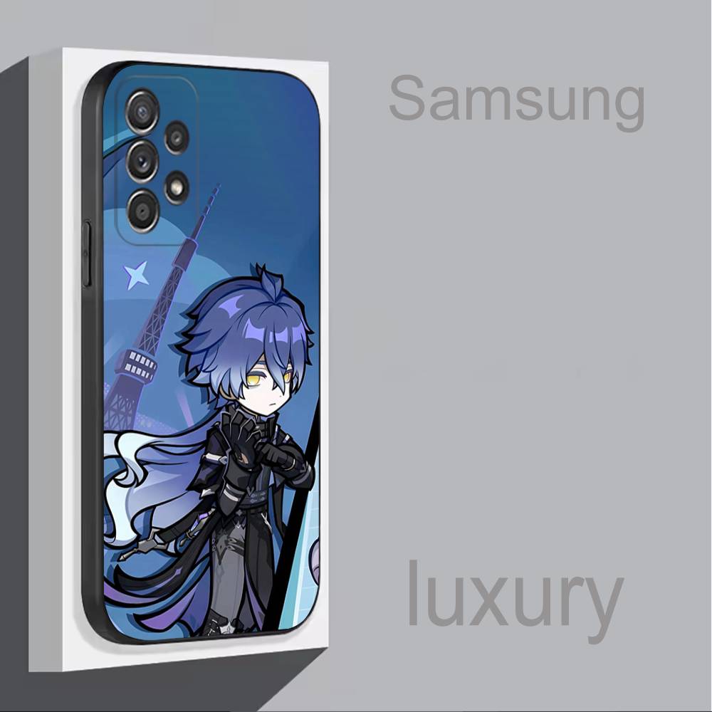 G-Genshin Impact F-Flins For Samsung S 25,24,23,22,30,21,10,9,Ultra,Plus,Lite,FE,4,5G Phone Case Black Soft Case