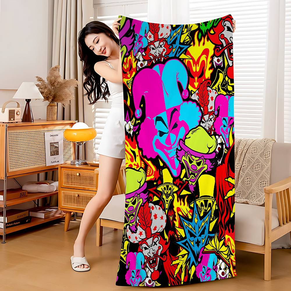 ICP Insane Clown Posse BANDA Manta de Microfibra Secagem Rápida Toalhas de Praia Impressão Oversized Super Absorvente Manta Toalha de Piscina