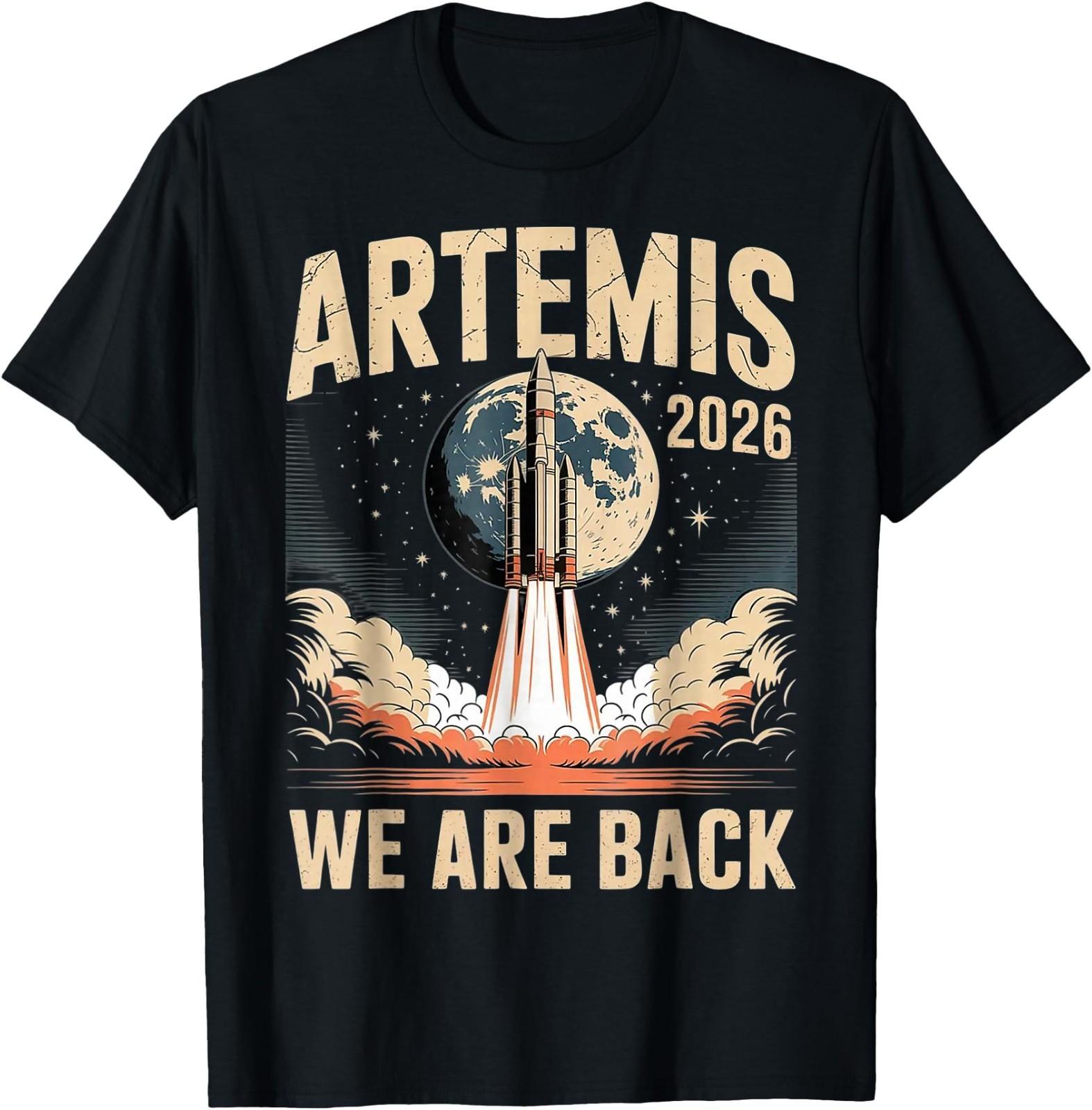 Космическая ракета Artemis II Запуск Миссия на Луну Artemis 2 Футболка 4XL