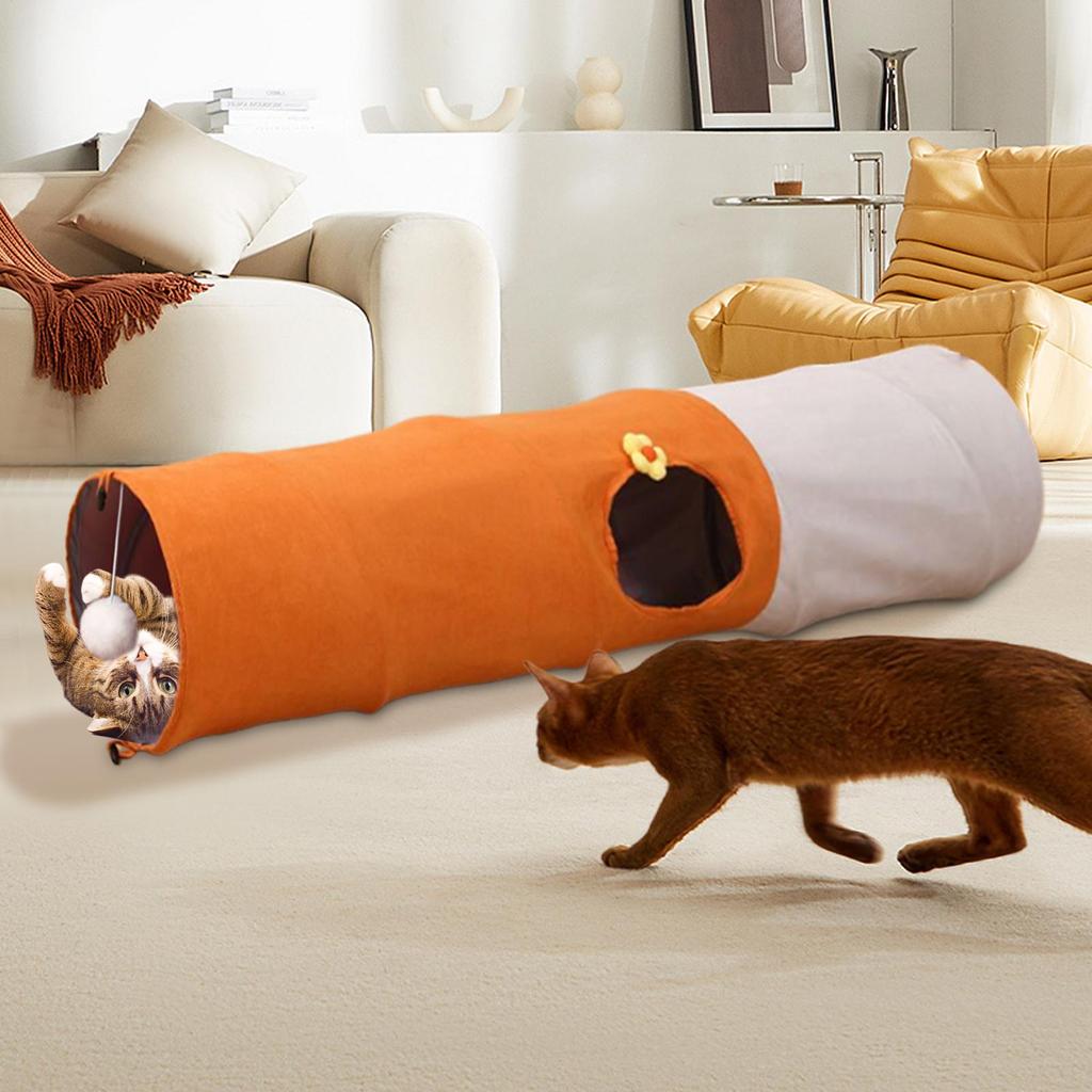 Kattunnelrör Vikbara Kattleksaker Kattunge Träning Interaktiv Rolig Leksak Tunnel Uttråkad för Valp Kattunge Husdjurstillbehör Kattillbehör