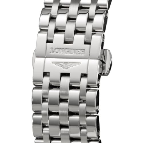 Longines Men's ELEGANT Automatic Watch, Water Resistant to 3 ATM, Sapphire Crystal, Gray Dial, Stainless Steel, L4.911.4.71.6, Silver