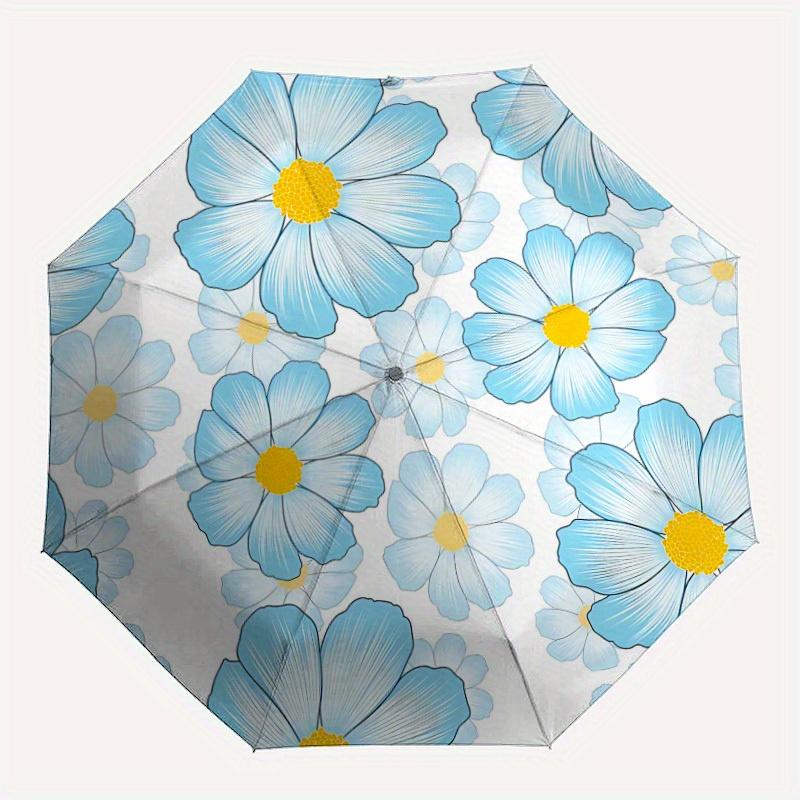 1pc Floral Pattern Automatic Umbrella 8-Bone Design Compact Gear for Outdoor Travel, Perfect Holiday Gift  yy250827049