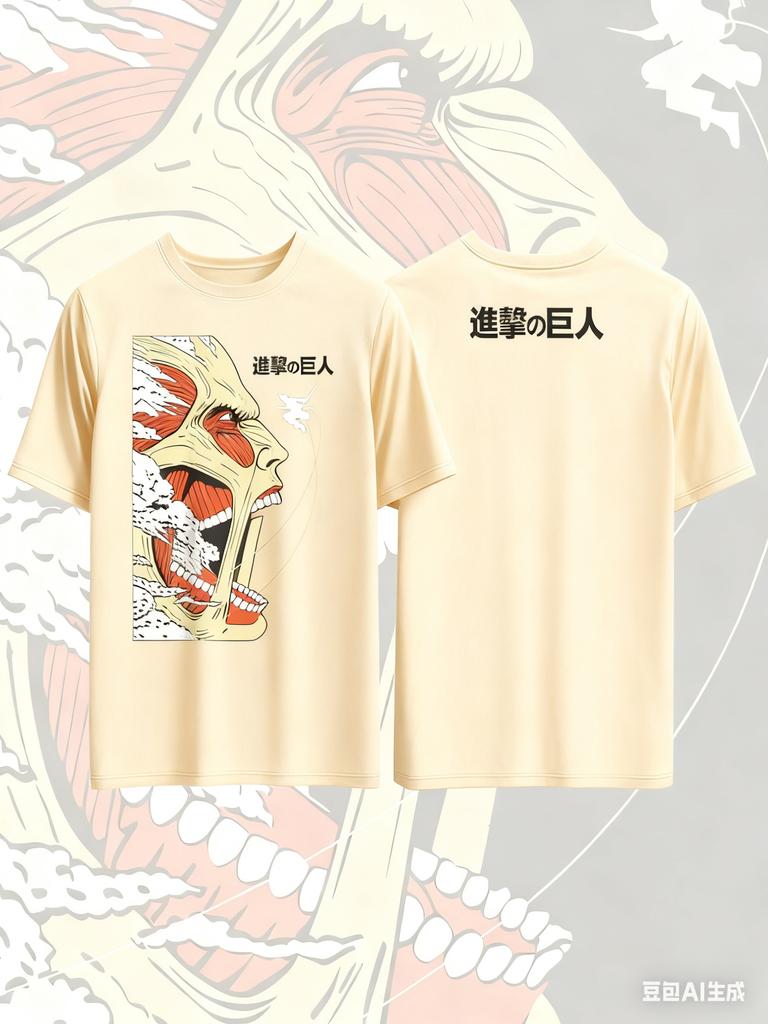 Attack on Titan Anime Print T-Shirt aus reiner Baumwolle für Herren und Damen Harajuku Mode Oversized Anime Merchandise Kleidung T-Shirt