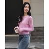 Demana Women's Striped Hollow-Out Lamb Wool Blend Knit Sweater