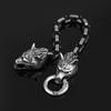 Bracelet tête de loup en acier inoxydable pour hommes, chaîne impériale noire, bijoux 