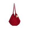 Korean polka dot red bag canvas bag women's lazy wind portable commuter shoulder bag niche design shoulder bag
