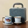 Ru kiln mug gift box with lid tea separation water cup ceramic tea brewing office cup business meeting souvenir