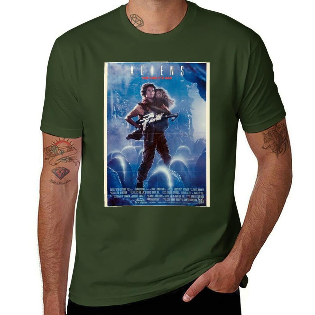 Aliens (1986) T-Shirt Quick-drying Oversized Blacks Mens T Shirt Graphic