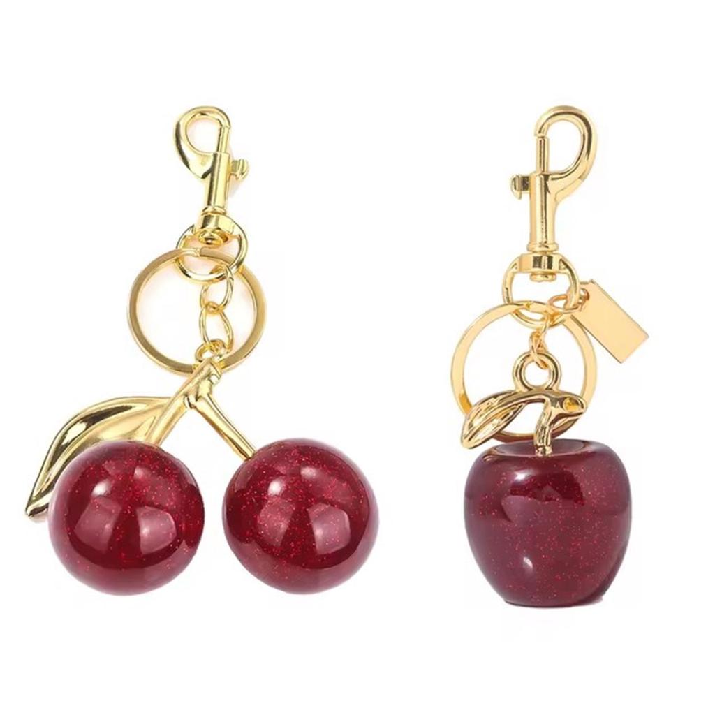 Sparkling Cherry Pendant Fashion Accessory Apple Keyring Stylish Key Pendant Suitable for Adults Friend and Family