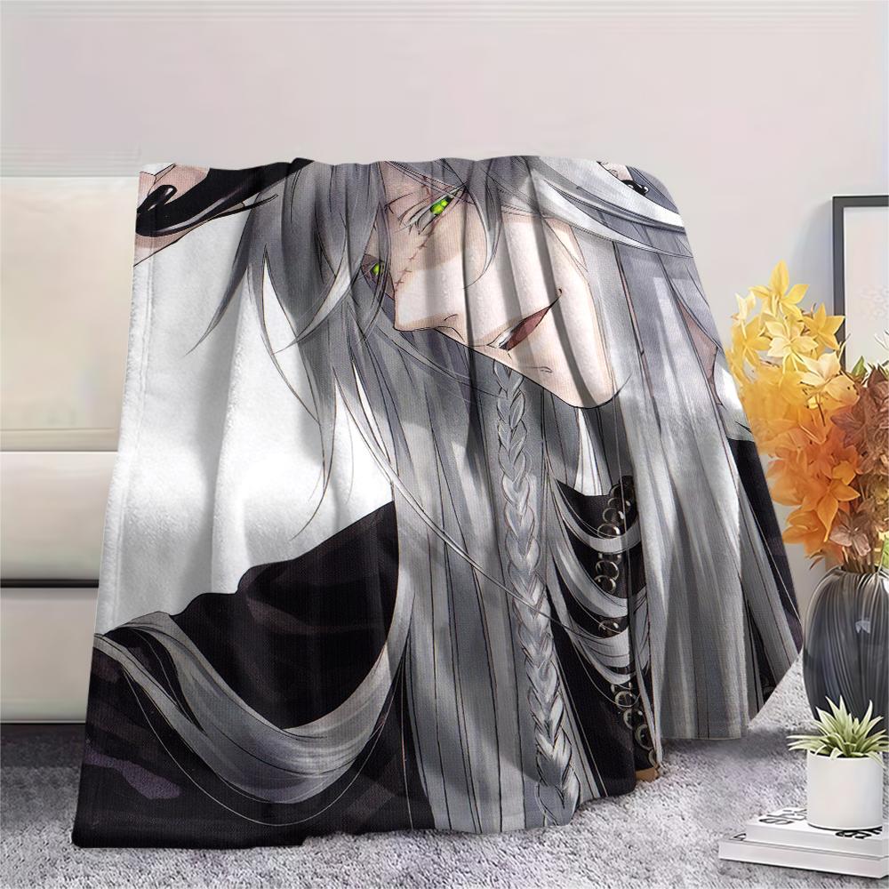 1Pc Black Butler Print Flannel Blanket, High quality Comfortable for All Seasons, Home Decor, Warmth and Comfort, Perfect for Christmas Gifts