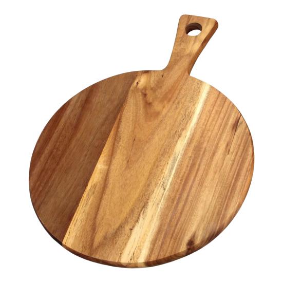 Wooden Charcuterie Board Kitchen Cutting Board with Handles Rectangular Round Serving Tray for Slicing Fruit Meat Cheese Bread