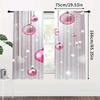 Christmas pink Christmas ball printed curtains   pole bag curtains   bedroom and living room   home decoration   room decoration
