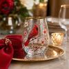 Non-slip Curved Glass Cup, Egg Shape Clear Lead-Free Crystal Enamel Painted Golden Rim Elegant Gilded Vintage Drinking Tumbler, Large Capacity