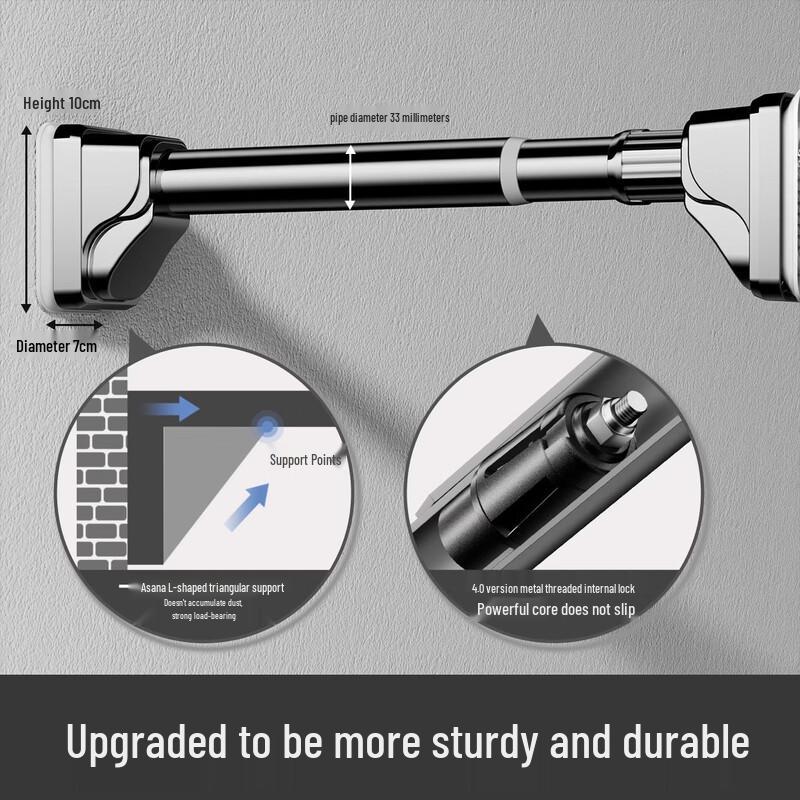 Gaobei Punch-Free Extendable L-Shaped Shower Curtain Rod