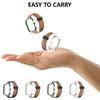 Leather Watch Band Replacement Band Lychee Texture Strap for Fit 3 Wristband Sweatproof Bracelet with Metal Frame