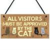 Handmade Cute Cat Sign Wood Plate Wall Decoration Christmas Gift for Pet Lovers Bedroom Home Decor